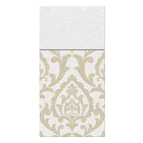 Vrecká na príbory PAW AIRLAID 40x40 cm Portugesse tiles gold 25 ks/bal